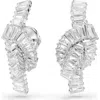 Swarovski Matrix Rhodium Plated Baguette Cut Earrings In Metallic
