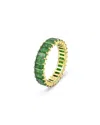 Swarovski Matrix Green Baguette Crystal Stack Ring In Gold Tone In Green/gold