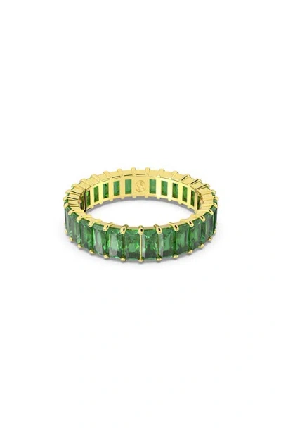 Swarovski Matrix Baguette Crystal Eternity Ring In Green