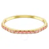Swarovski Matrix Baguette-cut Gold-plated Bracelet In Pink