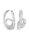 Swarovski Matrix Baguette-cut Hoop Earrings In Metallic