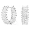 Swarovski Matrix Baguette Cut Hoop Earrings In White