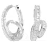 Swarovski Matrix Rhodium Plated Hoop Earrings In White