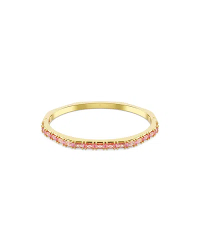 Swarovski Matrix Baguette Cut Pink Gold-tone Plated Bangle Bracelet