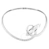 Swarovski Matrix Baguette Cut Rhodium Plated Choker In White
