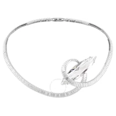 Swarovski Matrix Baguette Cut Rhodium Plated Choker In White