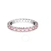 Swarovski Matrix Band Ring Pink Rhodium Shiny Pink In Silver Tone