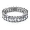 Swarovski Matrix Band Ring Ruthenium Shiny Grey In Silver Tone