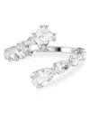Swarovski Matrix Crystal Hinged Bangle In Silver