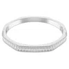 Swarovski Crystal Dextera Bangle Octagon Shape Pave Medium White Rhodium Plated In White