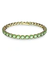 Swarovski Matrix Tennis Bracelet In Green/gold