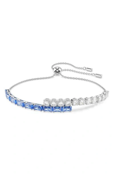 Swarovski Swaroski Matrix Rhodium Plated Bracelet In Blue