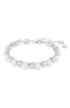 Swarovski Matrix Tennis Bracelet In White/silver