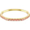 Swarovski Matrix Baguette Cut Pink Gold-tone Plated Bangle Bracelet