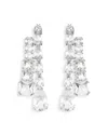 Swarovski Matrix Crystal Drop Earrings In Rhodium Plated In Silver