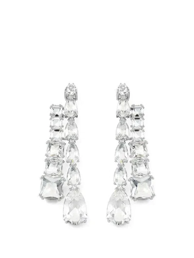 Swarovski Matrix Crystal Earrings In Silver
