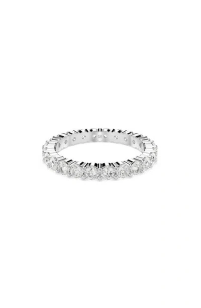 Swarovski Matrix Crystal Eternity Ring In Clear,silver
