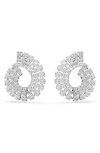 Swarovski Matrix Crystal Frontal Hoop Earrings In White