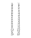 Swarovski Matrix Crystal Graduated Linear Drop Earrings In Silver