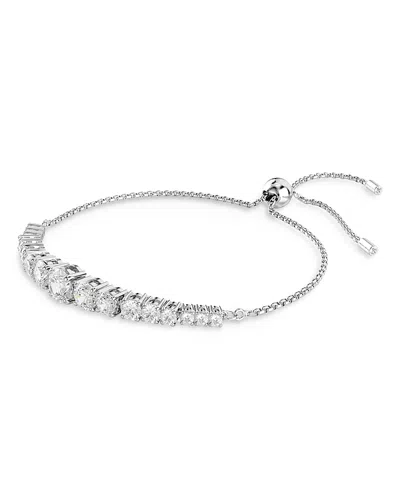Swarovski Matrix Crystal Graduated Slider Bracelet In Silver