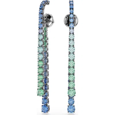 Swarovski Matrix Crystal Linear Drop Earrings In Gold