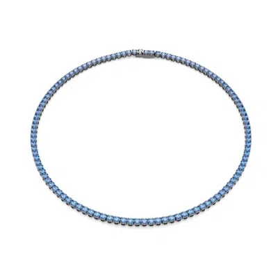 Swarovski Matrix Crystal Necklace In Blue