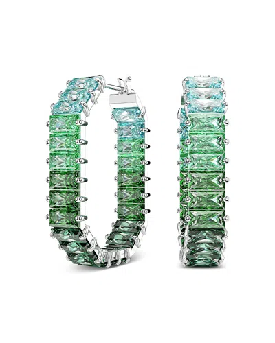 SWAROVSKI MATRIX CRYSTAL OVAL HOOP EARRINGS