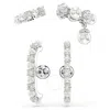 Swarovski Matrix Crystal Pearl Cuff Earrings Set
