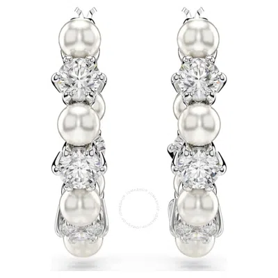 Swarovski Matrix Crystal-pearl Hoop Earrings