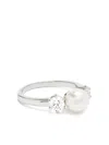 Swarovski Matrix Crystal Pearl Ring In Silver