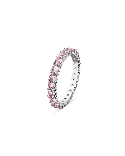 Swarovski Metal Matrix Ring Embellished With Crystals In Pink