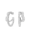 Swarovski Mixed Cut Matrix Heart Hoop Earrings In Silver