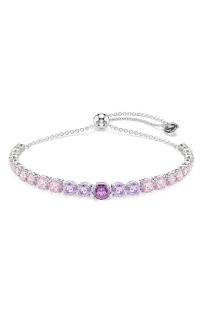 Swarovski Matrix Crystal Slider Bracelet In Pink
