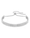 Swarovski Matrix Crystal Double Row Slider Bracelet In Silver
