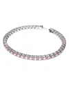 Swarovski Matrix Tennis Bracelet In Pink/silver