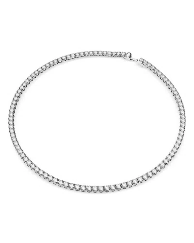 Swarovski Matrix Crystal Tennis Necklace, 16.4 In Metallic