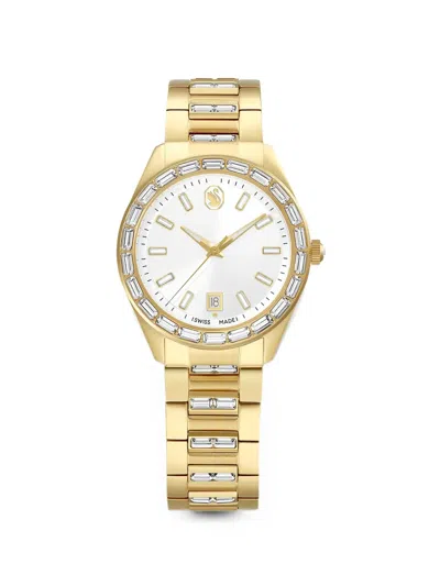 Swarovski Matrix Crystal-embellished Bezel 40mm Watch In Gold