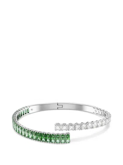 Swarovski Matrix Crystal-embellished Hinged Bracelet In Green