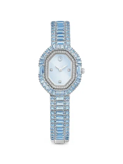 Swarovski Matrix Crystal-embellished Octagonal 30mm Watch In Blue