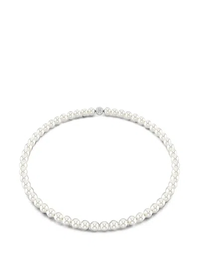 Swarovski Matrix Crystal-embellished Pearl Necklace In White