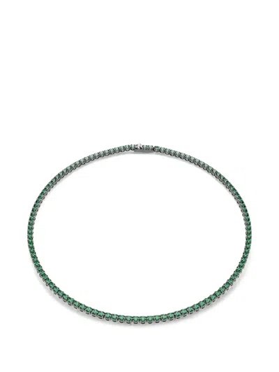 Swarovski Matrix Crystal-embellished Tennis Necklace In Green