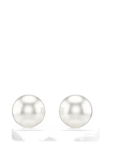 Swarovski Matrix Crystal-pearl Stud Earrings In Transparent