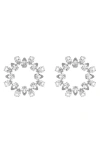 Swarovski Matrix Cubic Zirconia Frontal Hoop Earrings In Metallic