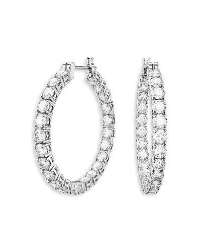 Swarovski Matrix Cubic Zirconia Hoop Earrings In Metallic
