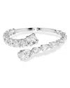 Swarovski Matrix Crystal Hinged Bangle In Silver