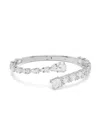Swarovski Matrix Crystal Hinged Bangle In Silver