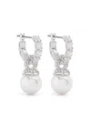 Shop Swarovski Matrix Drop Earrings In Silver