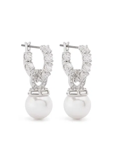 Swarovski Matrix Drop Earrings In Silver