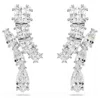 Swarovski Matrix Pierced Earrings Rhodium Shiny White In Weiss
