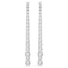 Swarovski Matrix Crystal Graduated Linear Drop Earrings In White